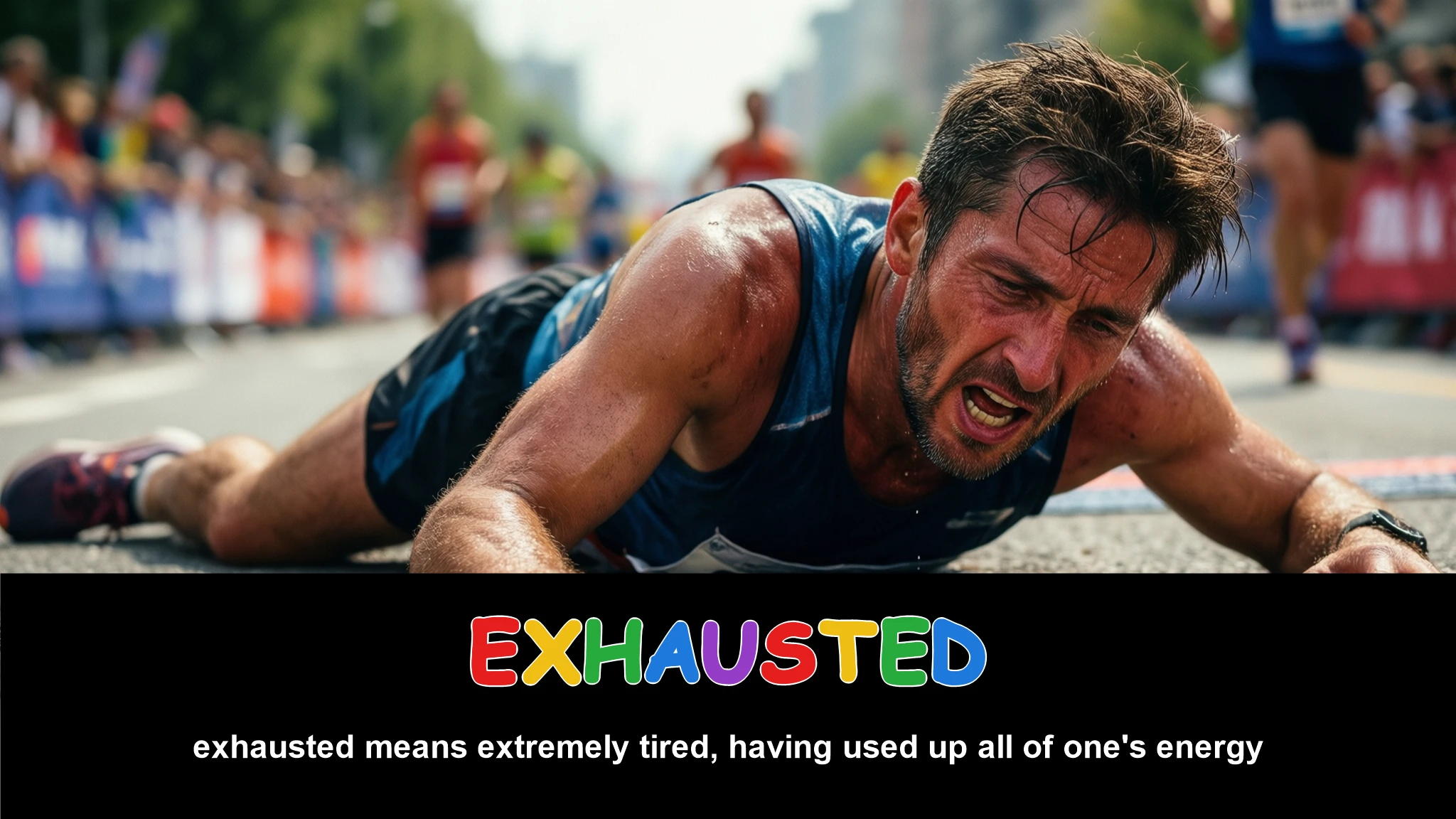 English Illustration for exhausted